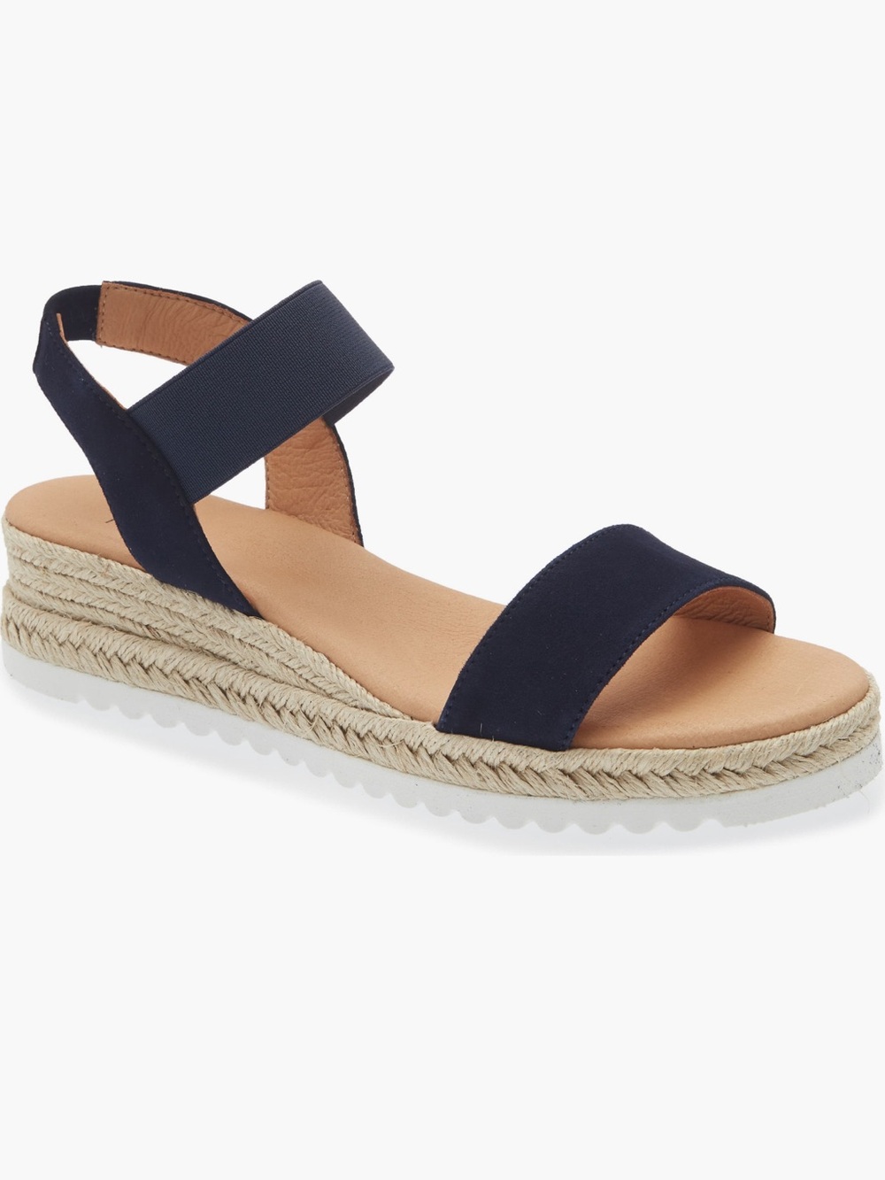 NEW Aquatalia Avina Espadrille Wedge Sandal in Navy Suede